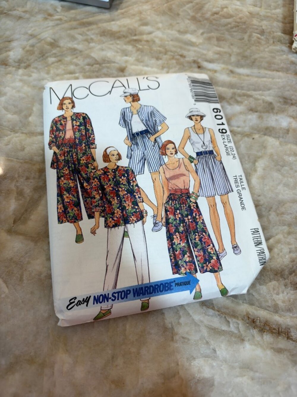 McCalls 6019 Easy Non-Stop Wardrobe Sewing Pattern Size 22-24 XL Shirt Top Pants